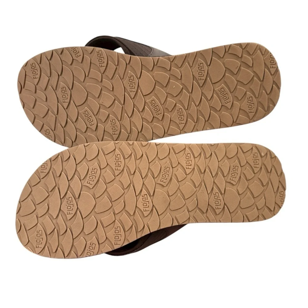 Flojos Men’s Brown Flip-Flops · Size 9